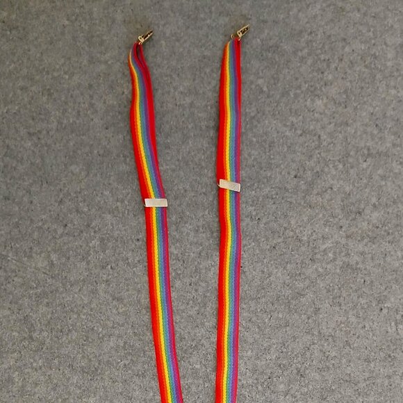 RARE! True Vintage LEVIS Levi's Saddleman logo rainbow suspenders /braces PRIDE - Picture 9 of 9